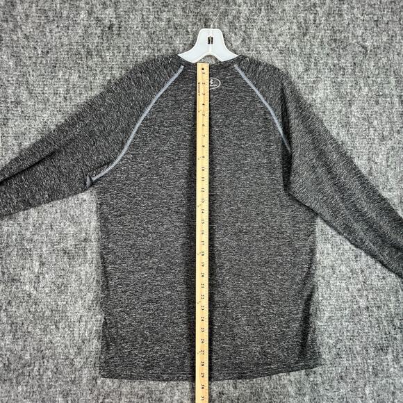 Under Armour‎ Mens Run Shirt L Gray Heatgear Fitted Gym Workout Training Running - Picture 5 of 6